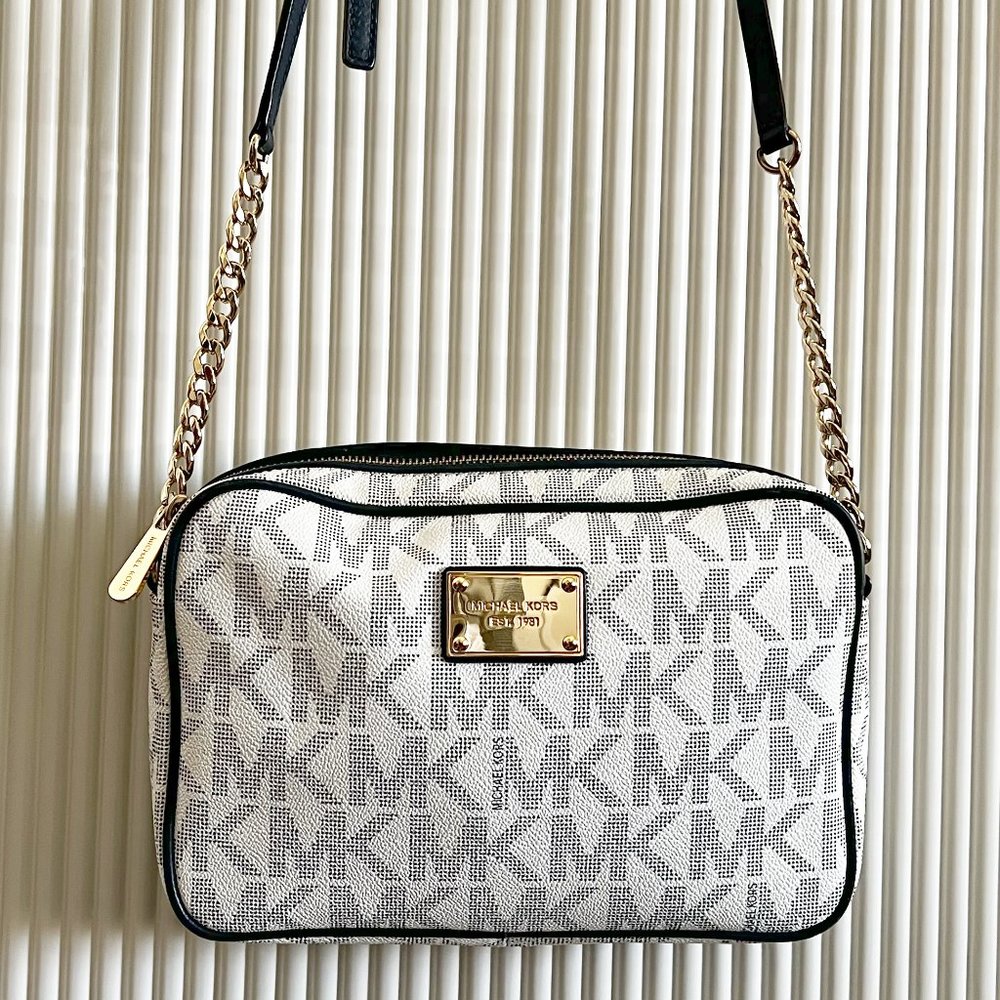 Michael Kors Signature Coated Canvas East/West Crossbody Bag